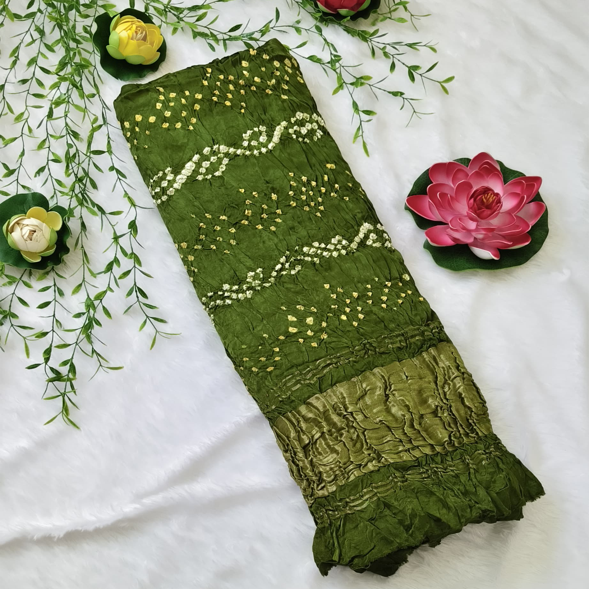 Pure Modal Bandhej Saree