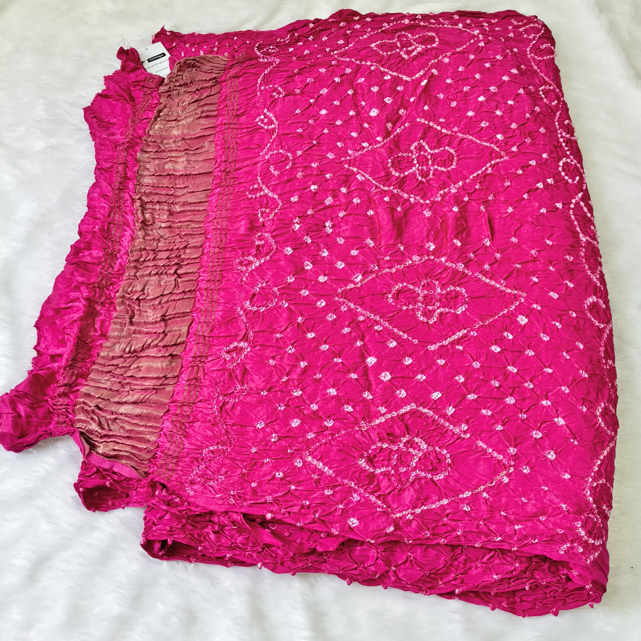 Pure Modal Bandhej Saree