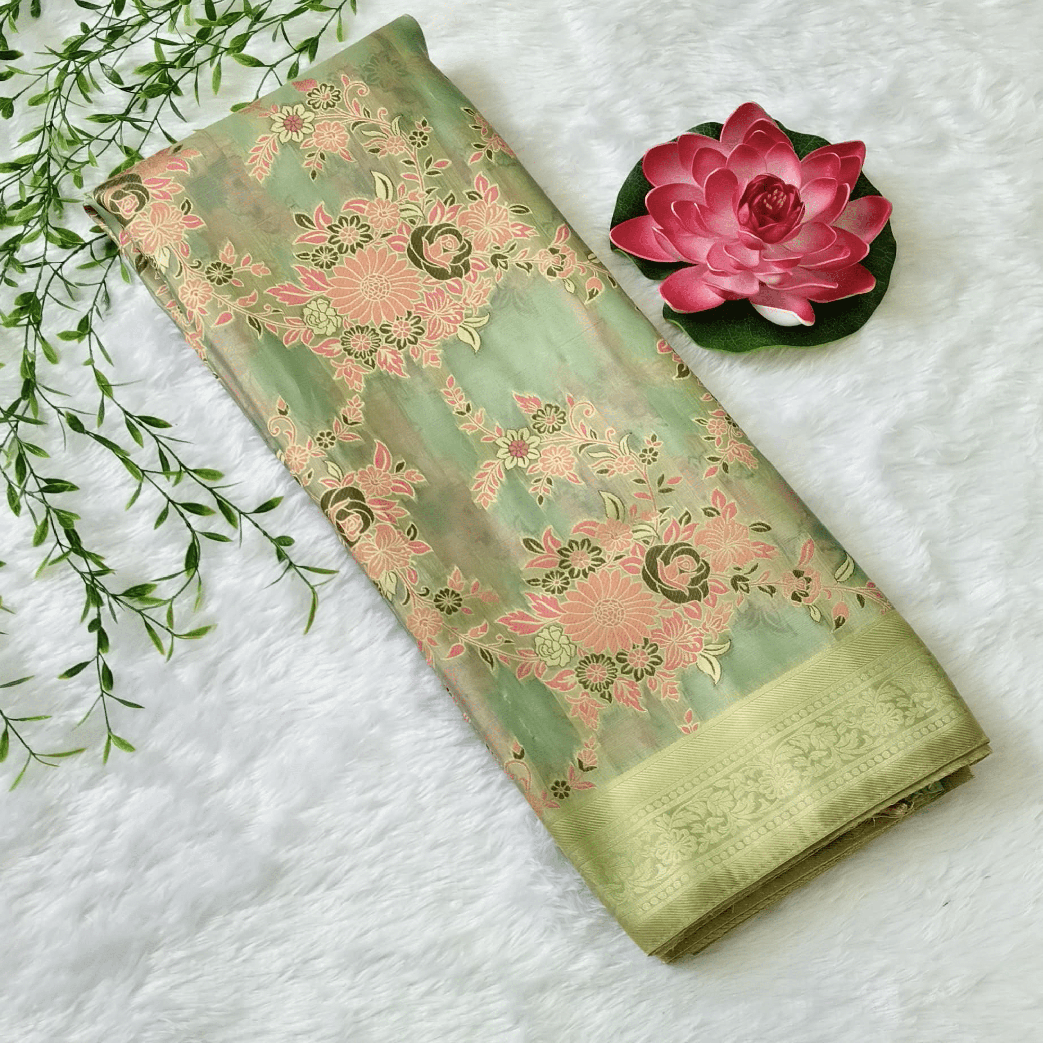 Organza Silk Saree - StitchVogue